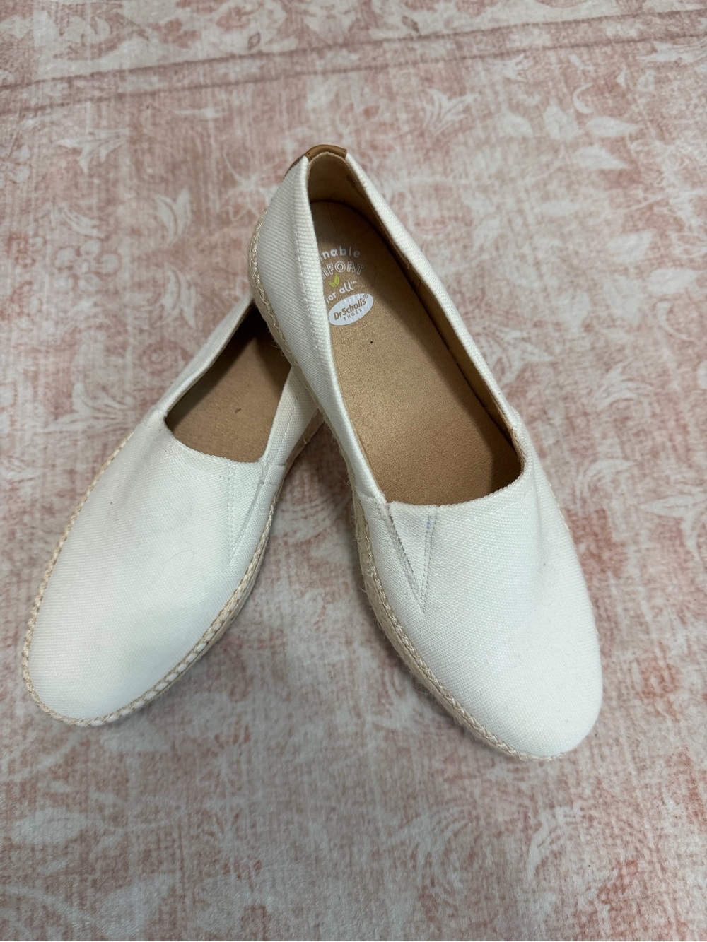 Dr. Scholl’s White Canvas Espadrille Slip-On Flats Women’s 9 Comfort Casual Shoe - Picture 2 of 10
